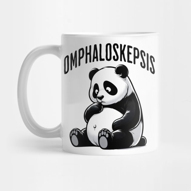 Omphaloskepsis. This adorable Panda is practicing omphaloskpsis or contemplation of its navel as part of a mystical exercise, fun words by Luxinda